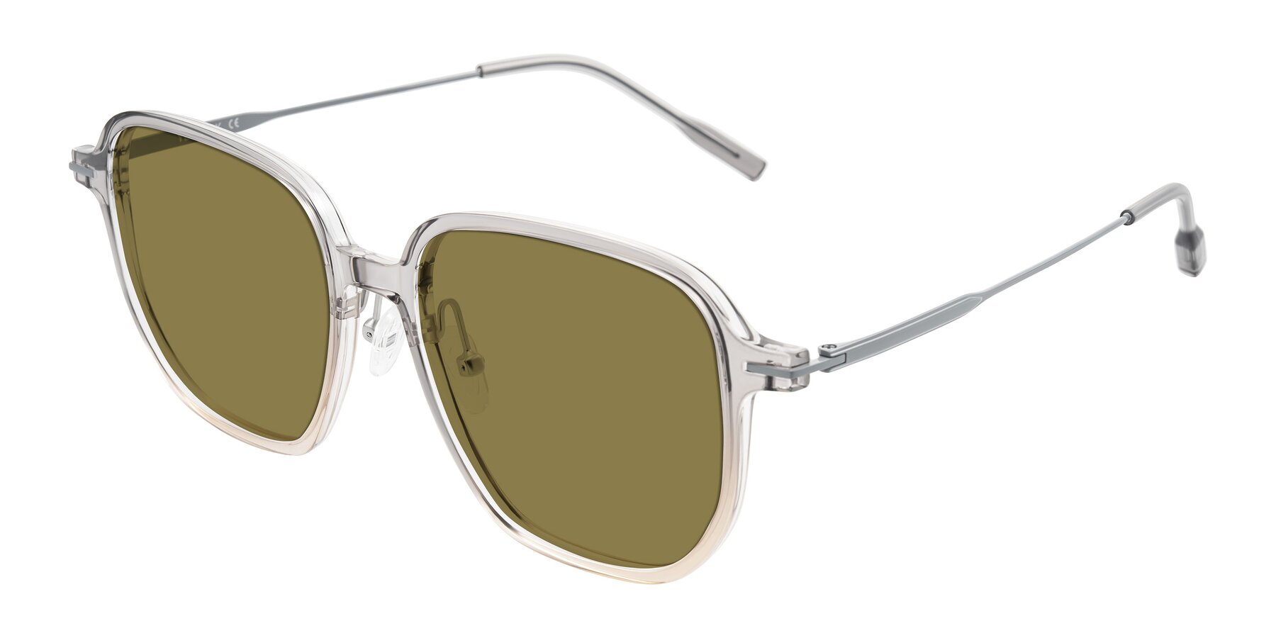 Angle of Tulsah in Gradient Light Gray/Brown with Brown Polarized Lenses