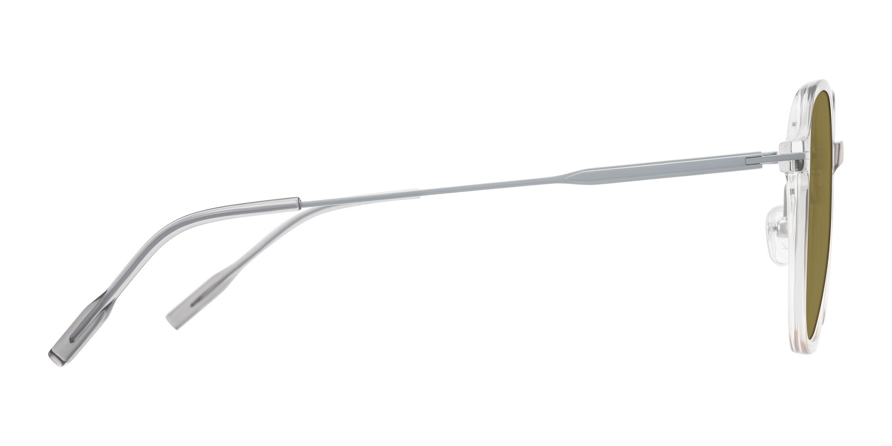 Side of Tulsah in Gradient Light Gray/Brown with Brown Polarized Lenses