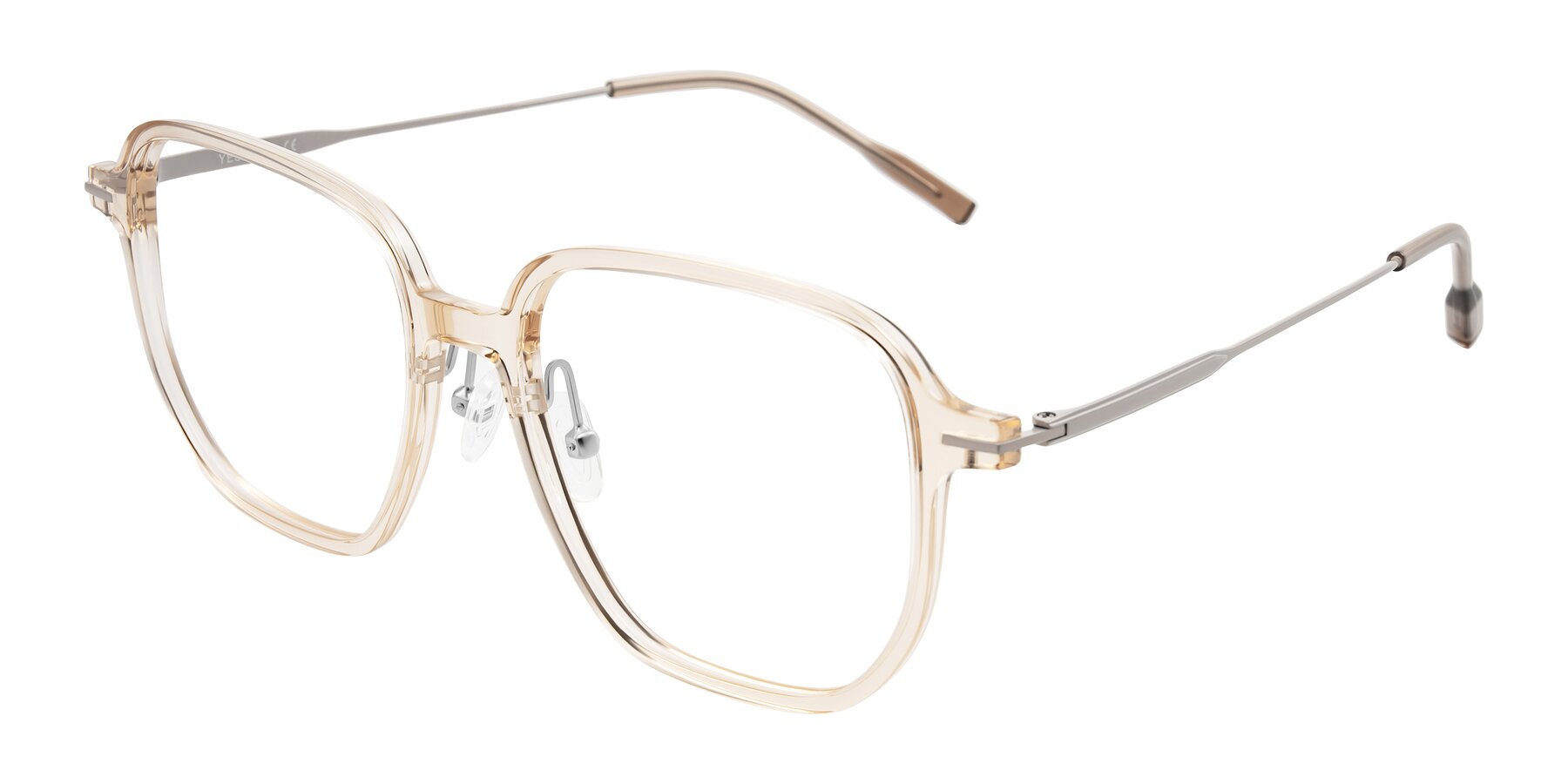 Angle of Tulsah in Light Orange with Clear Eyeglass Lenses
