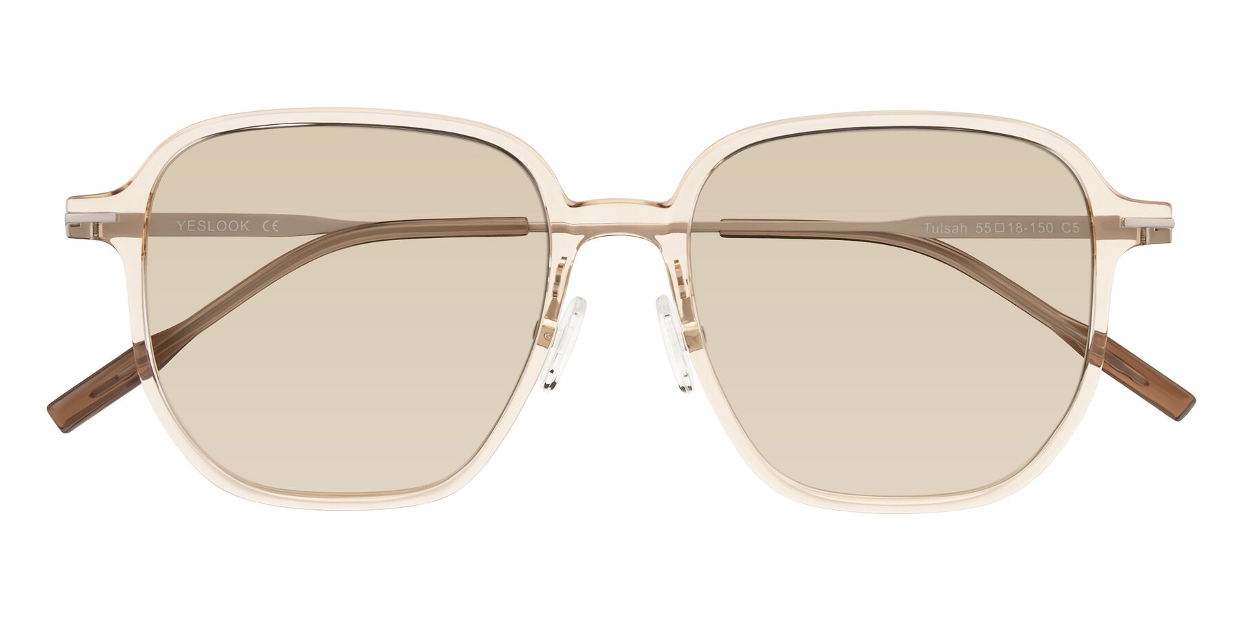 Folded Front of Tulsah in Light Orange with Light Brown Tinted Lenses