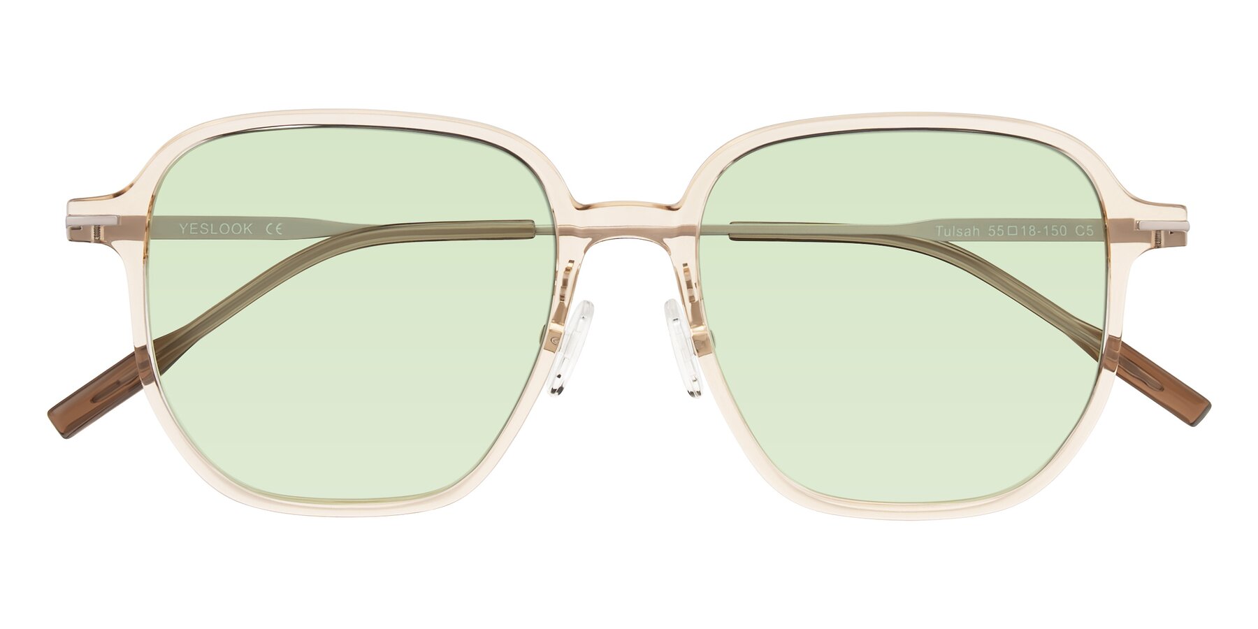 Folded Front of Tulsah in Light Orange with Light Green Tinted Lenses