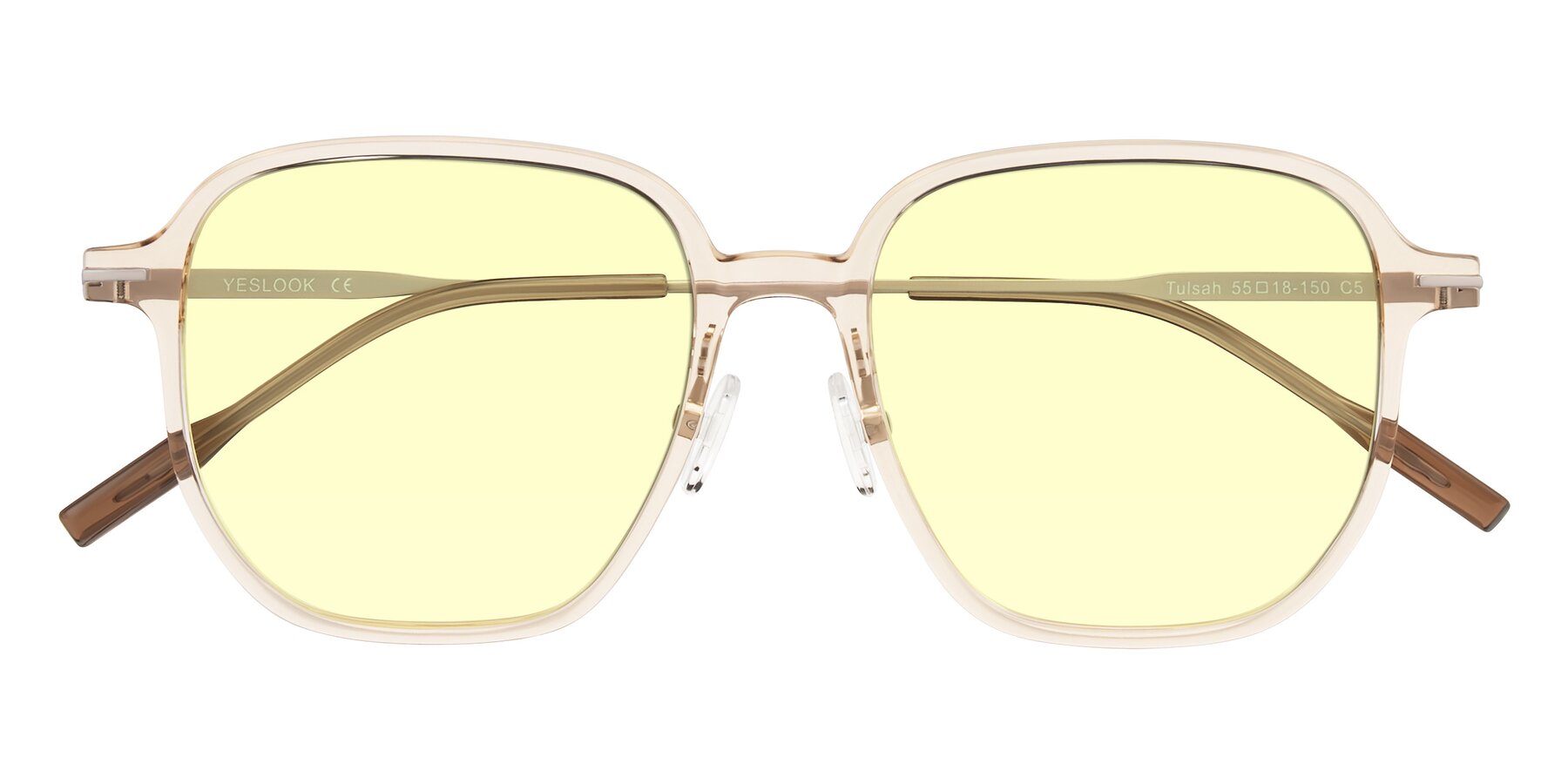 Folded Front of Tulsah in Light Orange with Light Yellow Tinted Lenses