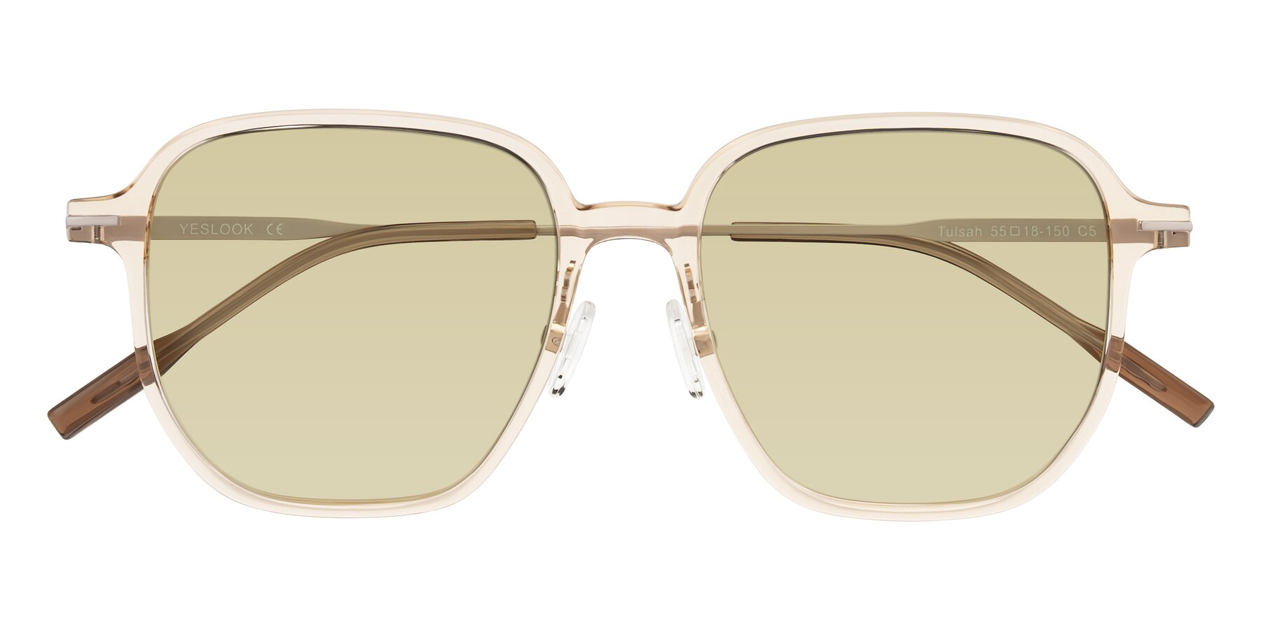Folded Front of Tulsah in Light Orange with Light Champagne Tinted Lenses