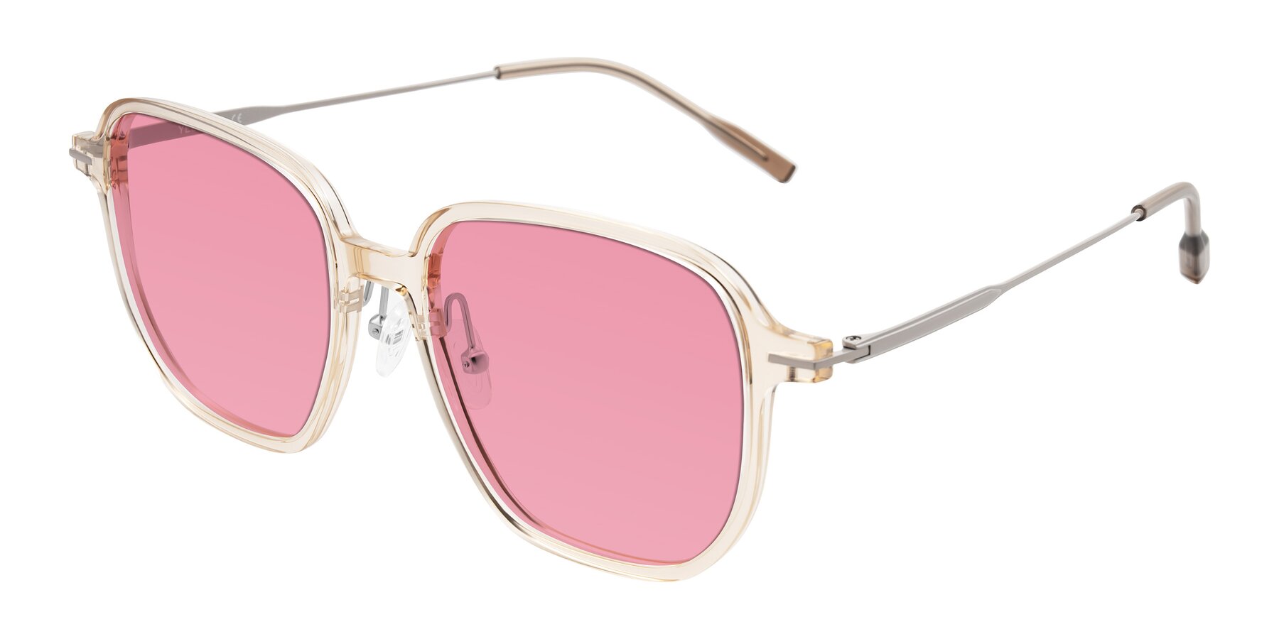 Angle of Tulsah in Light Orange with Pink Tinted Lenses