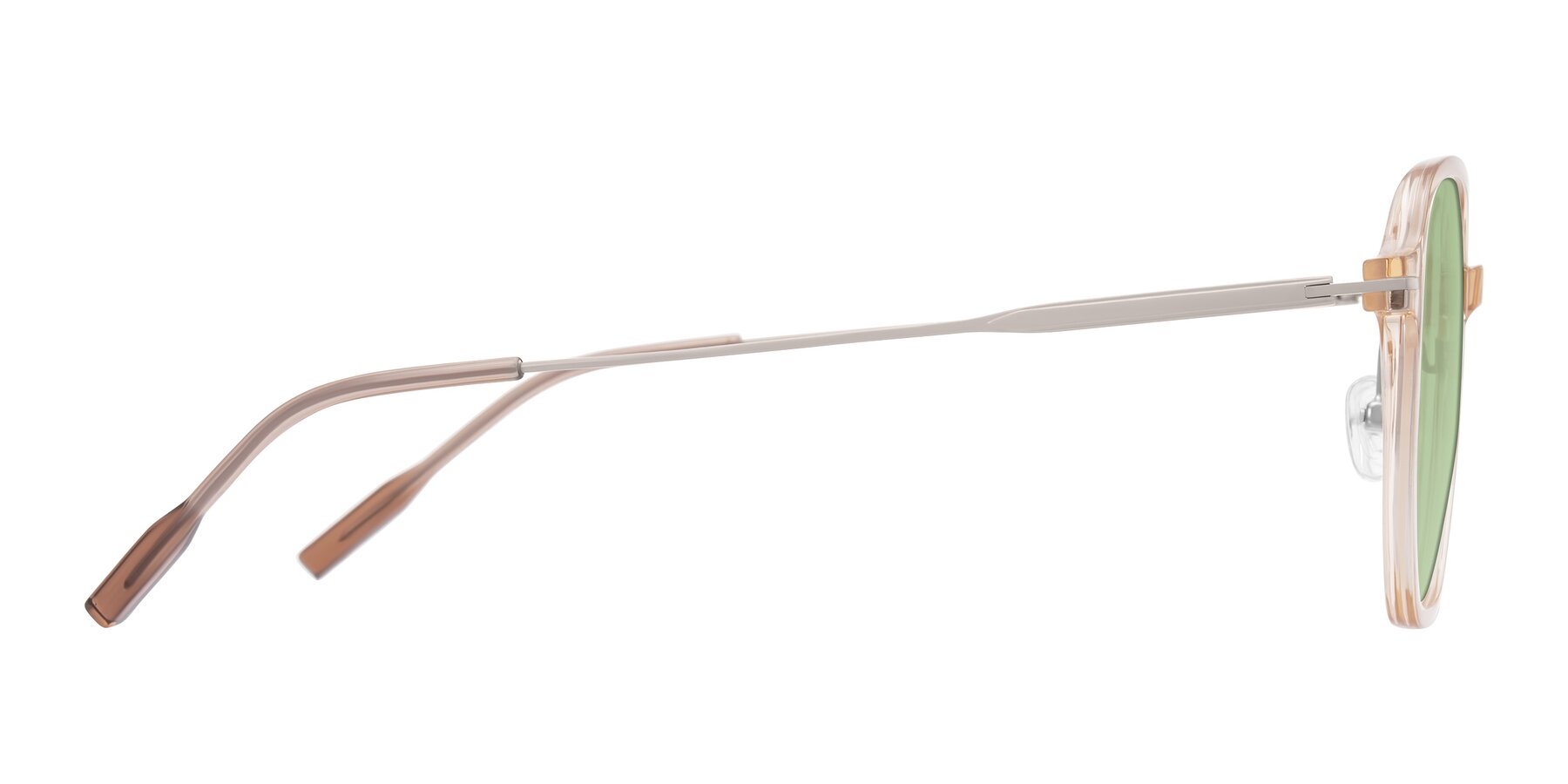 Side of Tulsah in Light Orange with Medium Green Tinted Lenses