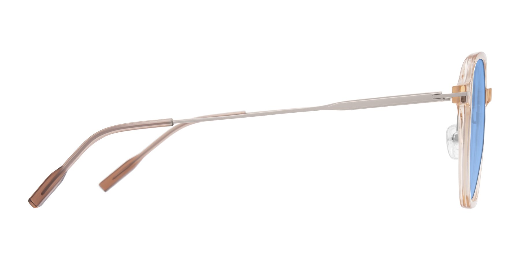 Side of Tulsah in Light Orange with Medium Blue Tinted Lenses
