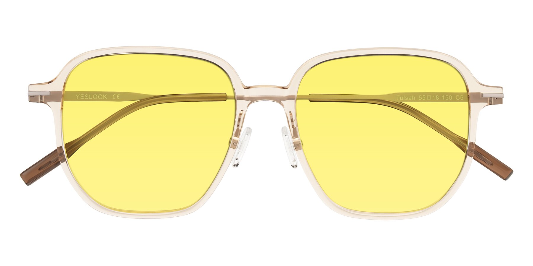 Folded Front of Tulsah in Light Orange with Medium Yellow Tinted Lenses