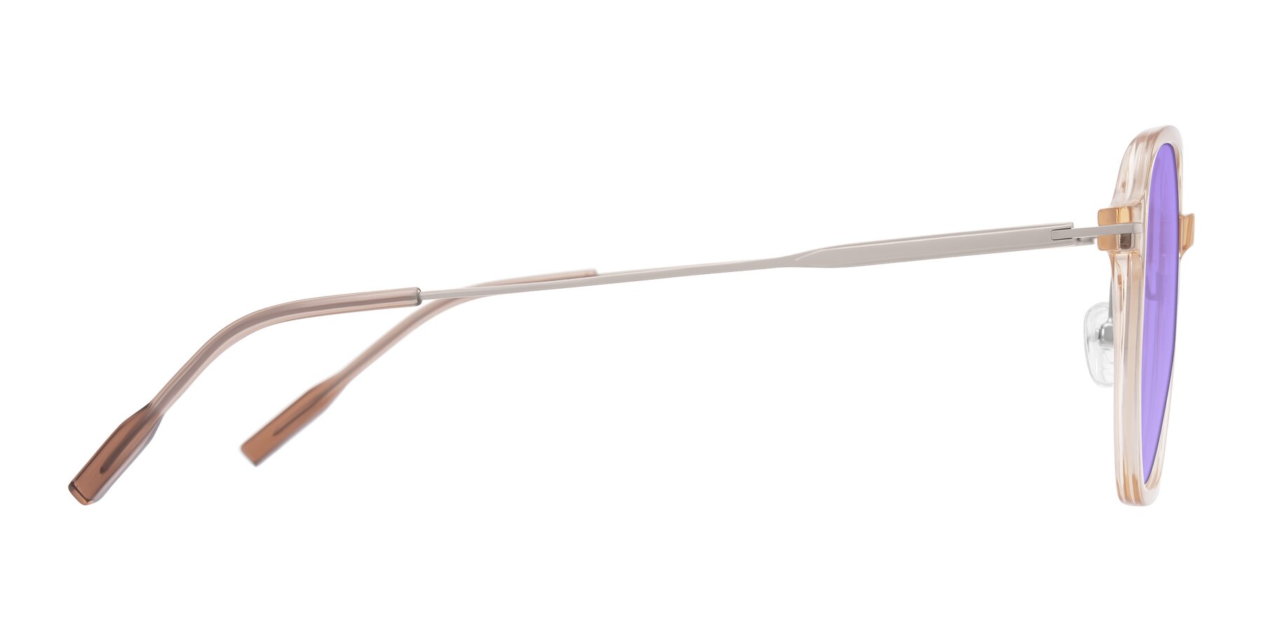 Side of Tulsah in Light Orange with Medium Purple Tinted Lenses