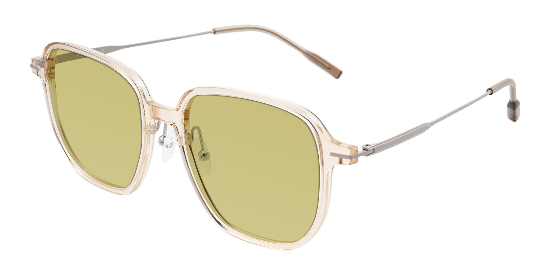 Angle of Tulsah in Light Orange with Medium Champagne Tinted Lenses