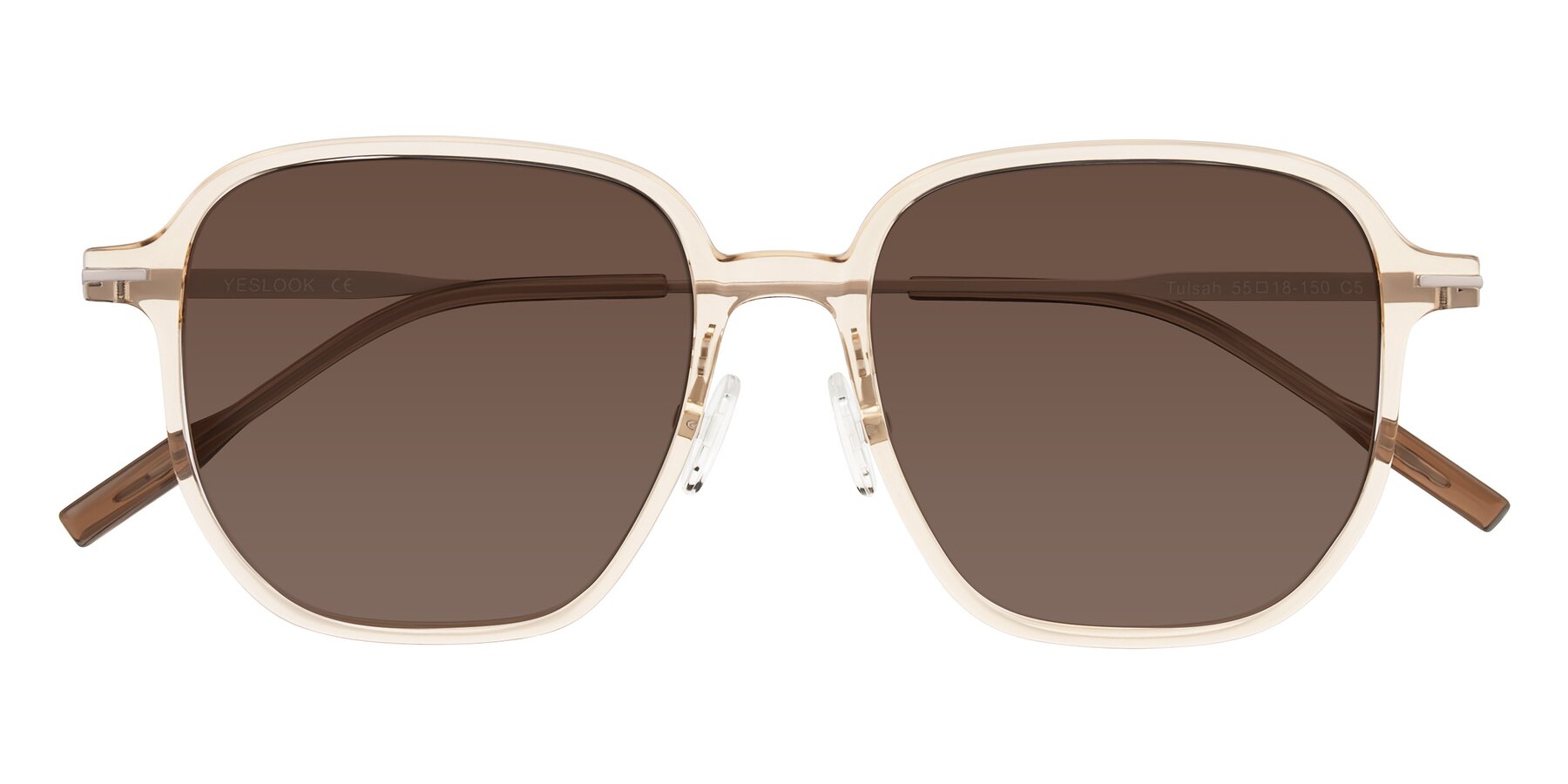 Folded Front of Tulsah in Light Orange with Brown Tinted Lenses