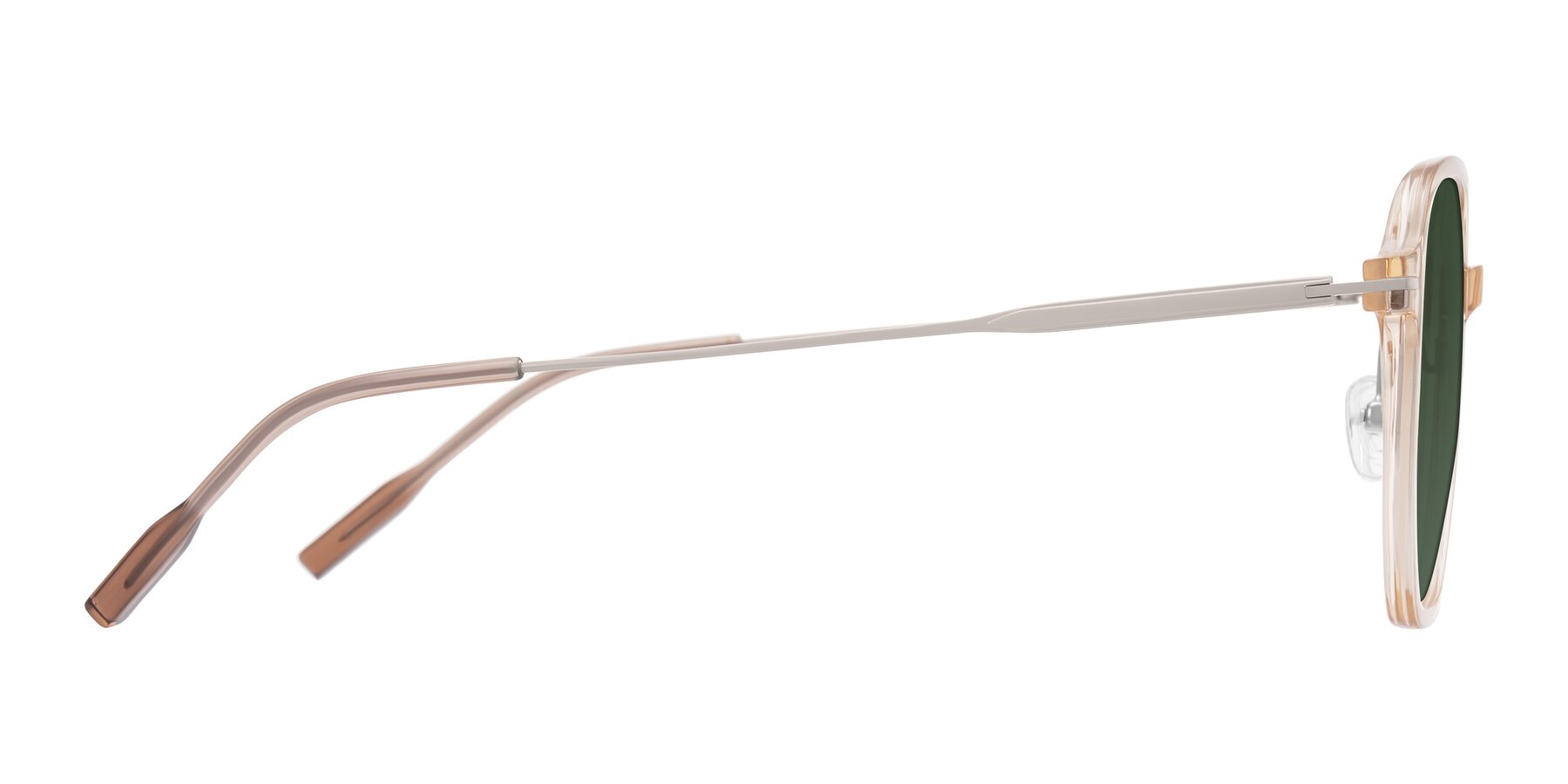 Side of Tulsah in Light Orange with Green Tinted Lenses
