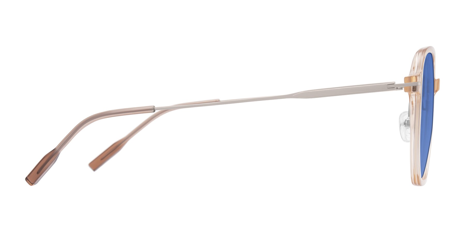 Side of Tulsah in Light Orange with Blue Tinted Lenses