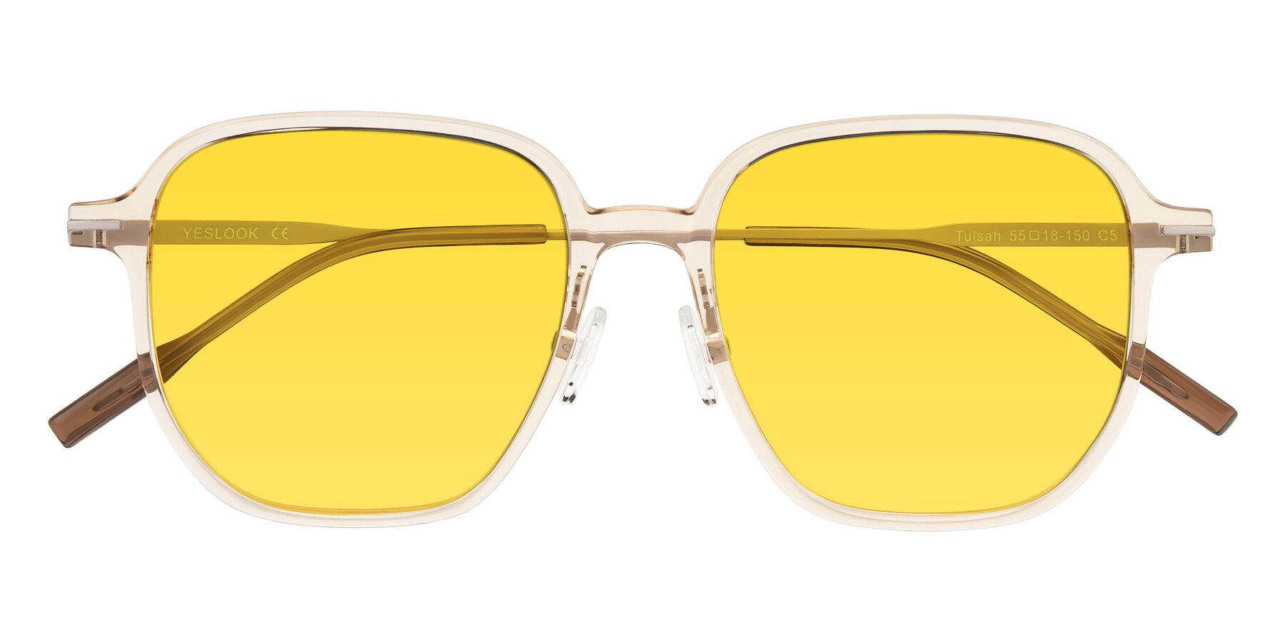 Folded Front of Tulsah in Light Orange with Yellow Tinted Lenses
