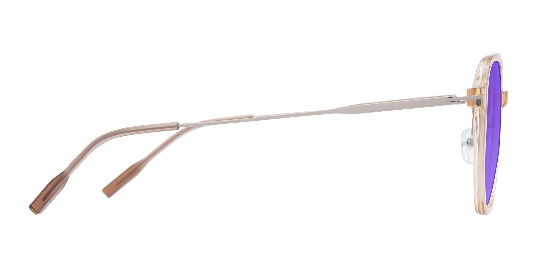 Side of Tulsah in Light Orange with Purple Tinted Lenses