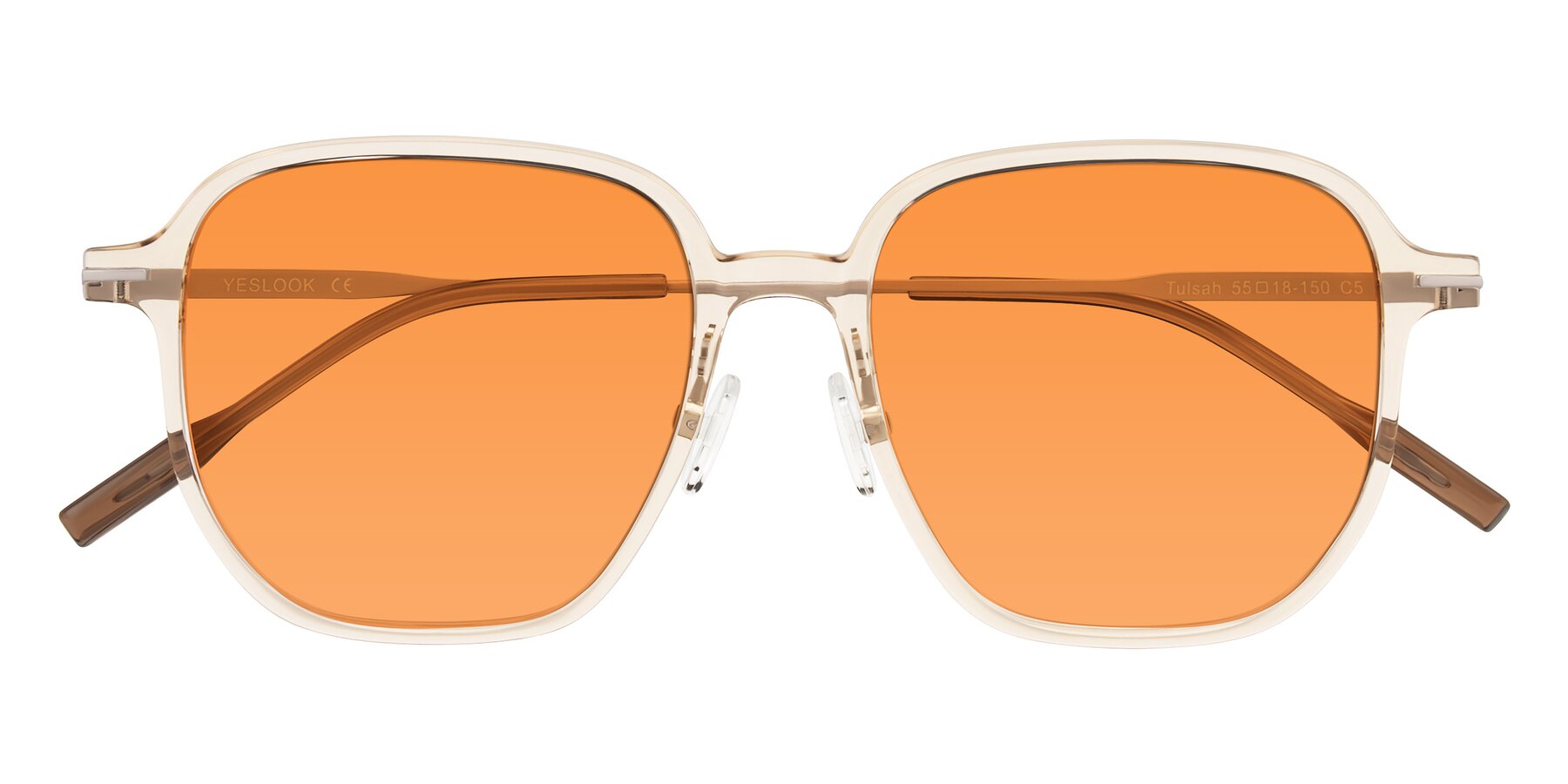 Folded Front of Tulsah in Light Orange with Orange Tinted Lenses