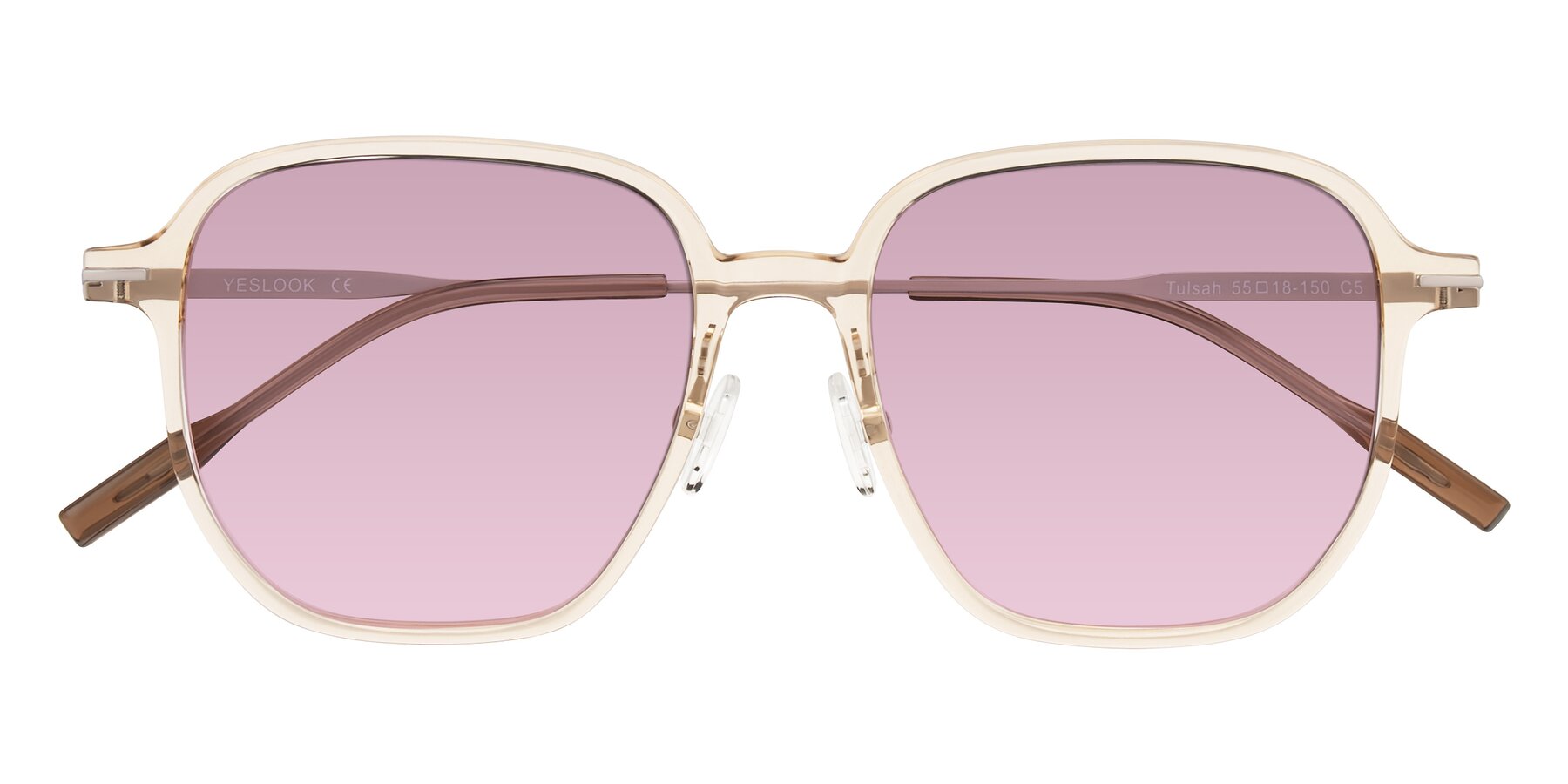 Folded Front of Tulsah in Light Orange with Light Wine Tinted Lenses