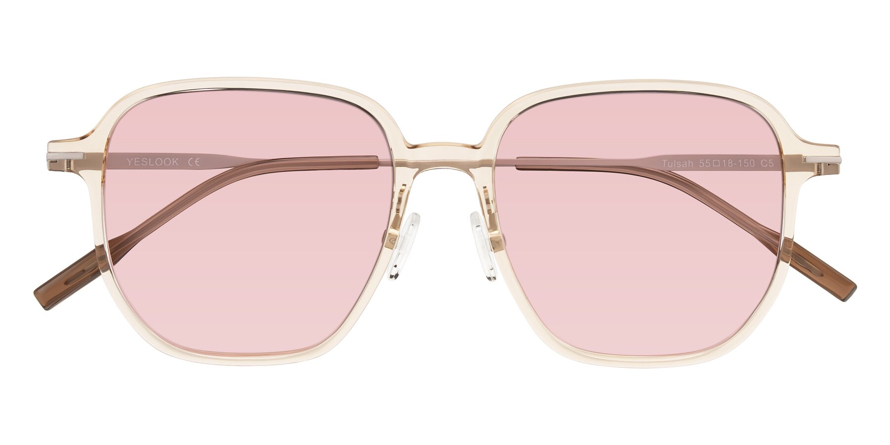 Folded Front of Tulsah in Light Orange with Light Garnet Tinted Lenses