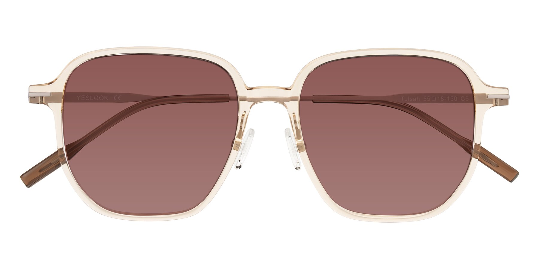 Folded Front of Tulsah in Light Orange with Garnet Tinted Lenses