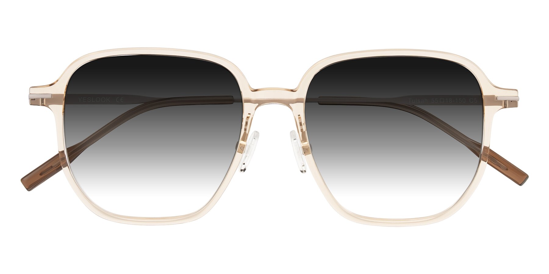 Folded Front of Tulsah in Light Orange with Gray Gradient Lenses