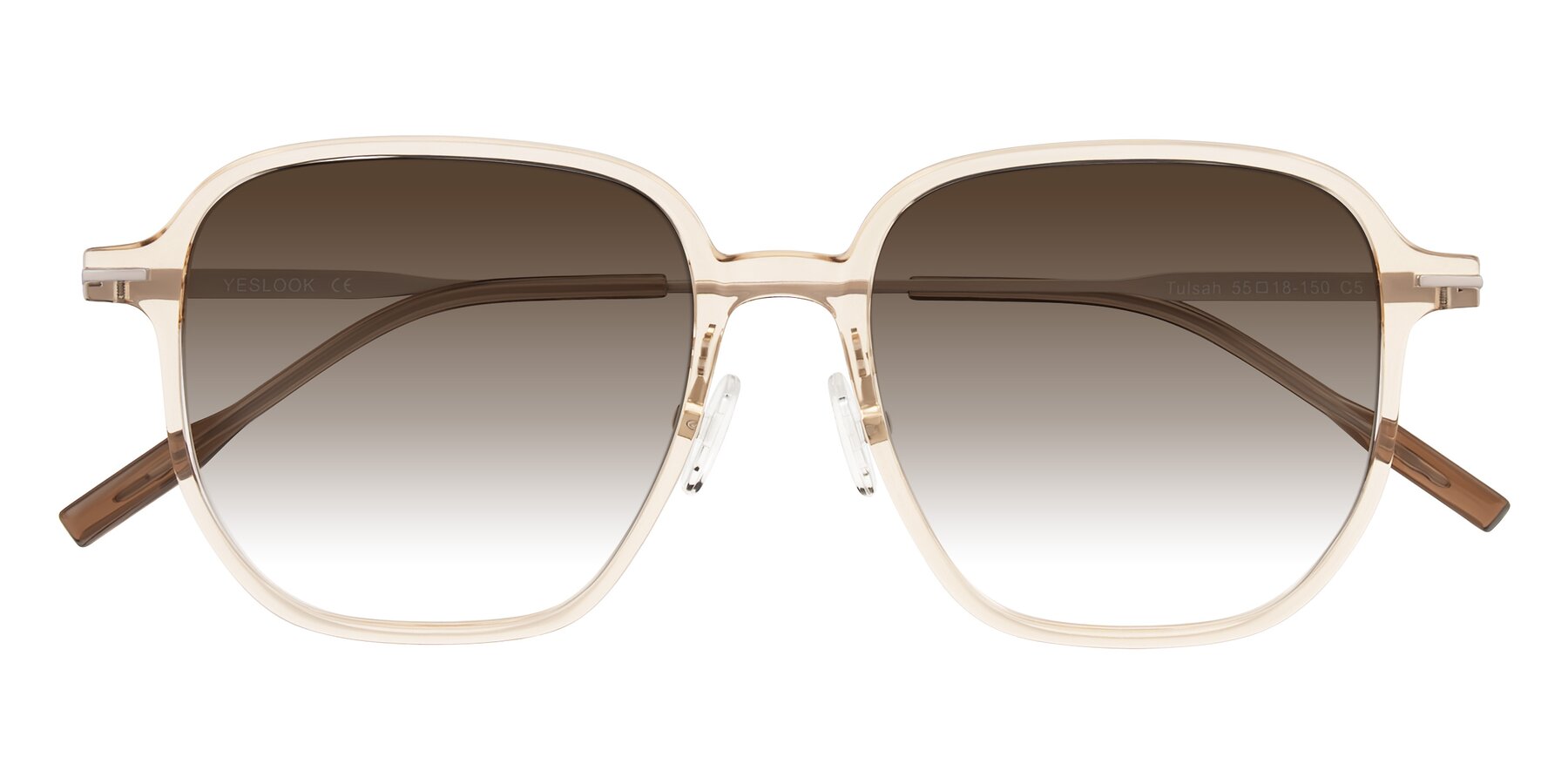 Folded Front of Tulsah in Light Orange with Brown Gradient Lenses