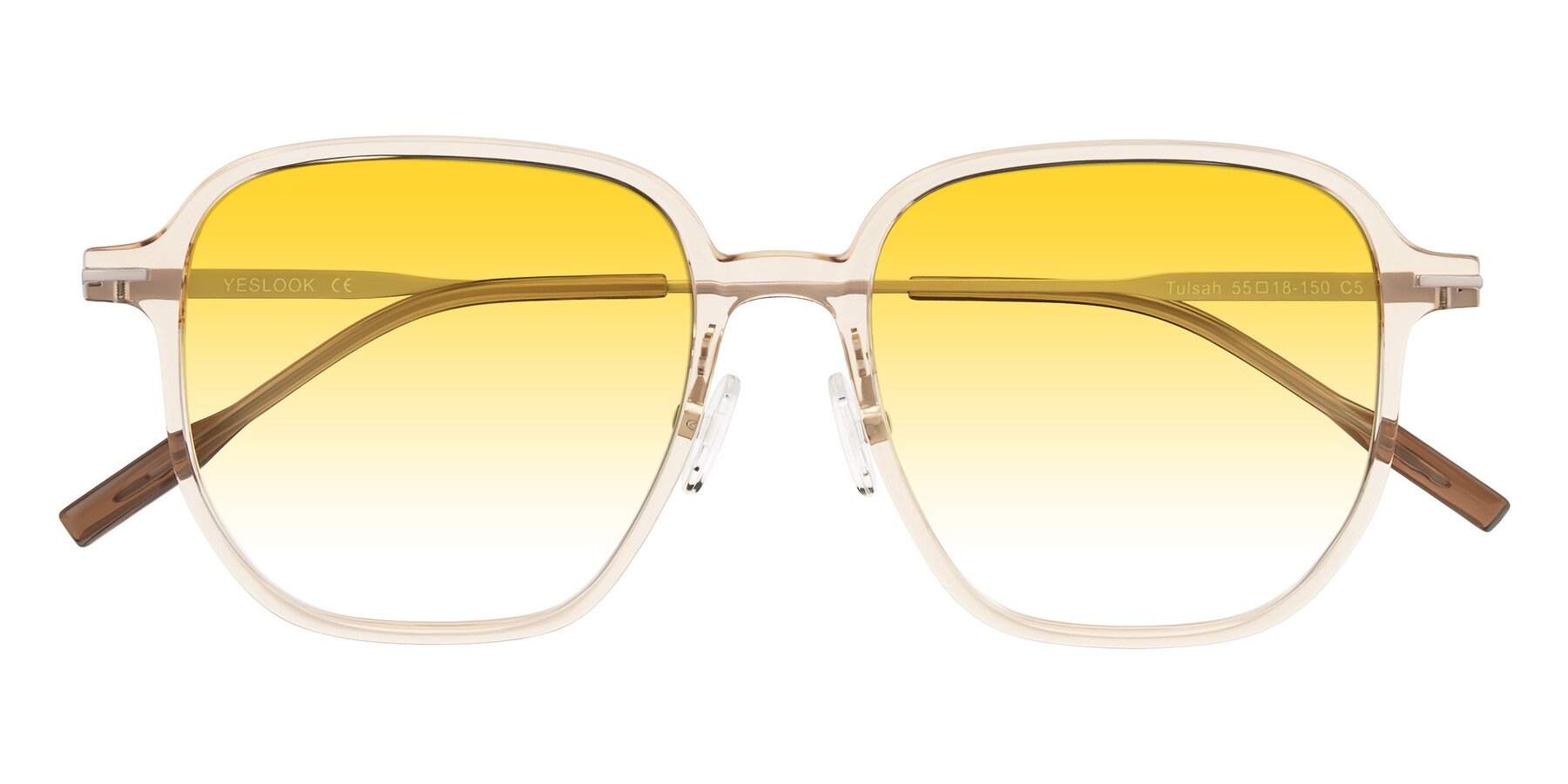 Folded Front of Tulsah in Light Orange with Yellow Gradient Lenses