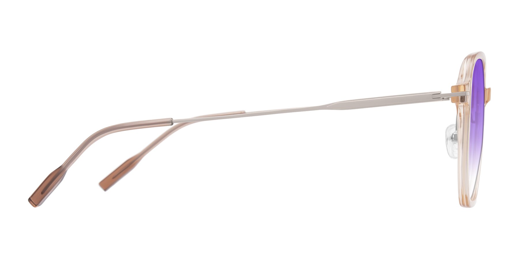 Side of Tulsah in Light Orange with Purple Gradient Lenses