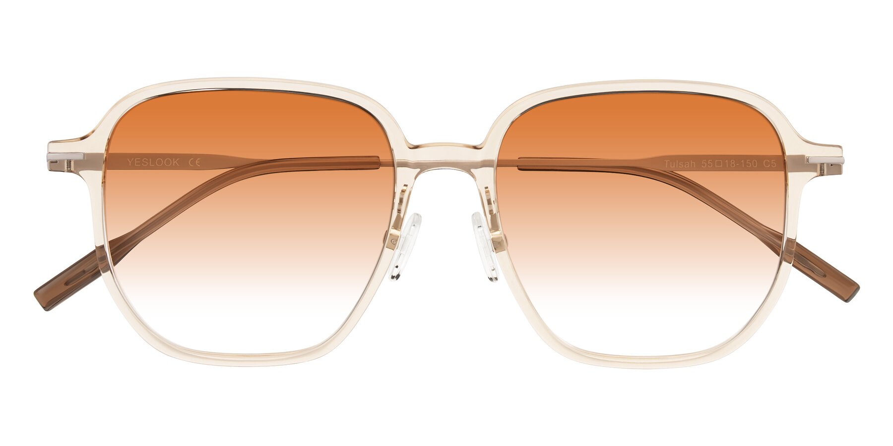 Folded Front of Tulsah in Light Orange with Orange Gradient Lenses