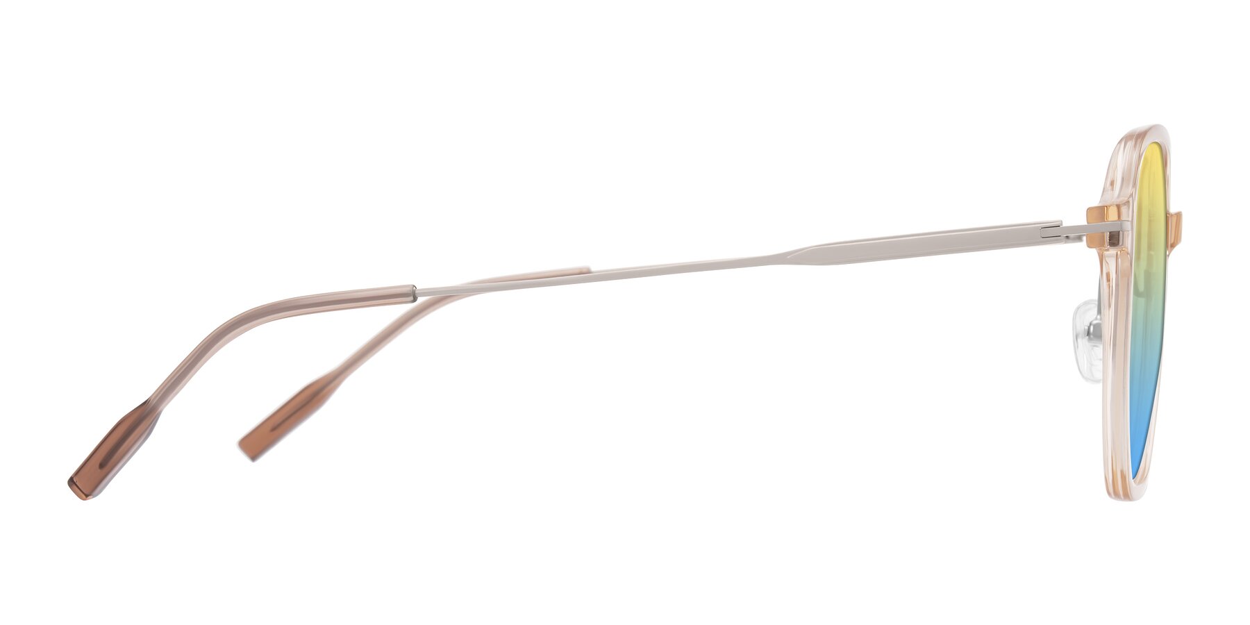 Side of Tulsah in Light Orange with Yellow / Blue Gradient Lenses