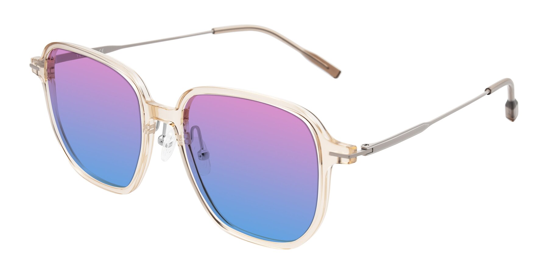 Angle of Tulsah in Light Orange with Pink / Blue Gradient Lenses