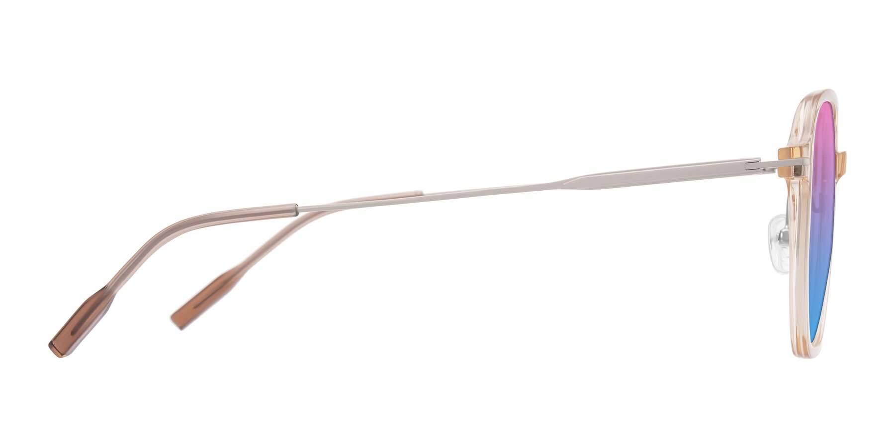 Side of Tulsah in Light Orange with Pink / Blue Gradient Lenses