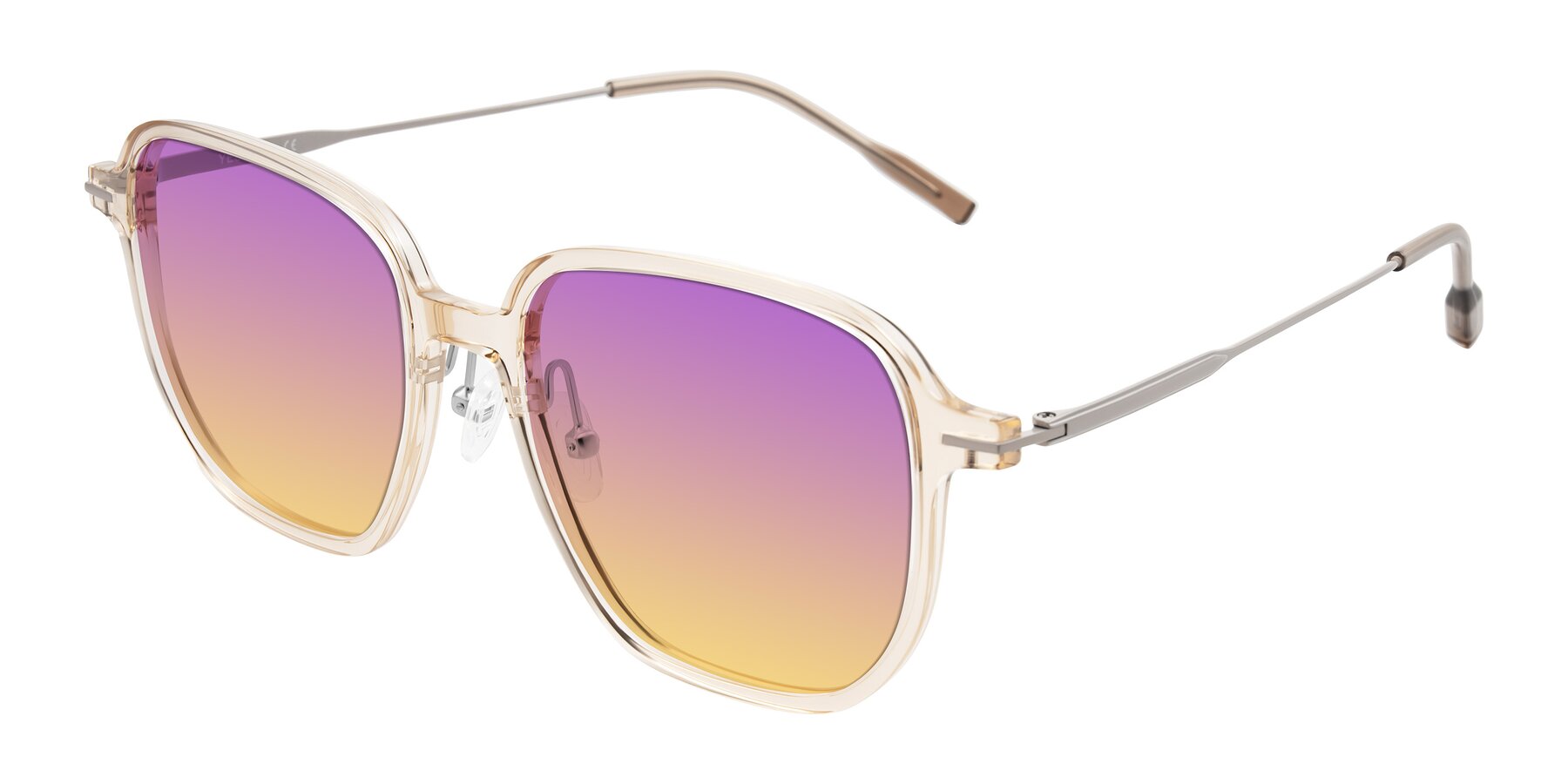 Angle of Tulsah in Light Orange with Purple / Yellow Gradient Lenses