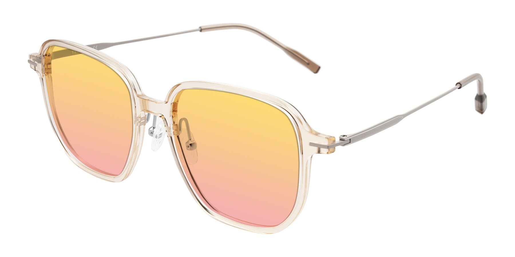 Angle of Tulsah in Light Orange with Yellow / Pink Gradient Lenses