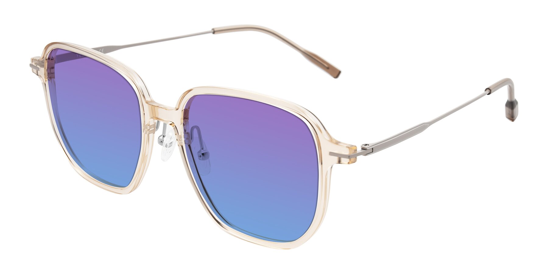 Angle of Tulsah in Light Orange with Purple / Blue Gradient Lenses