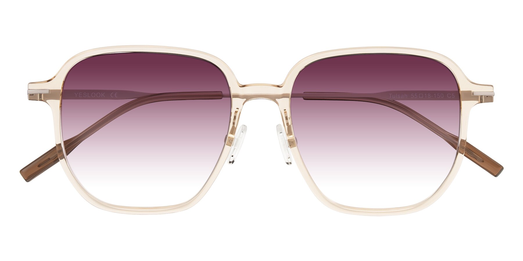 Folded Front of Tulsah in Light Orange with Wine Gradient Lenses
