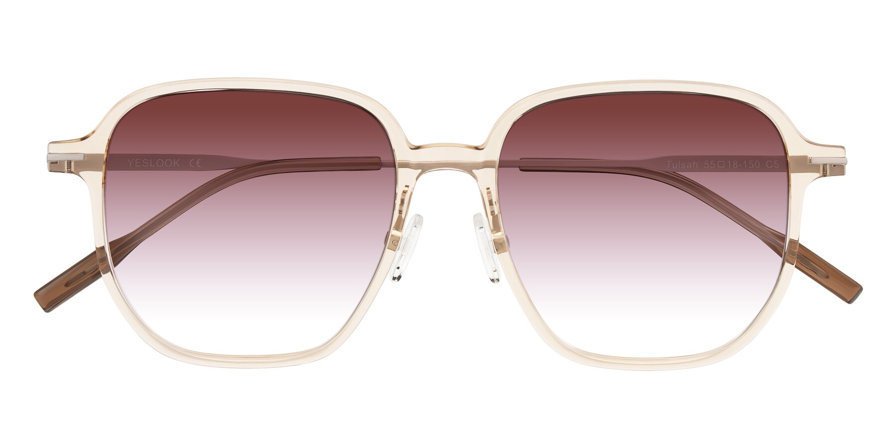 Folded Front of Tulsah in Light Orange with Garnet Gradient Lenses