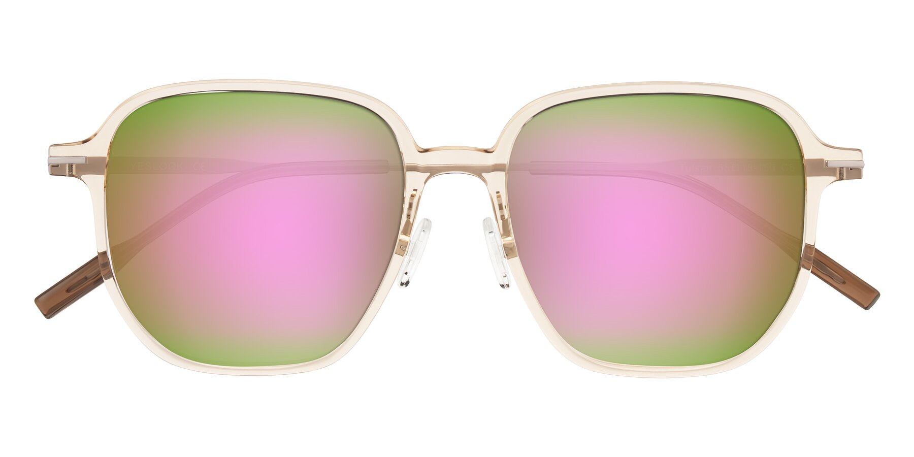 Folded Front of Tulsah in Light Orange with Pink Mirrored Lenses