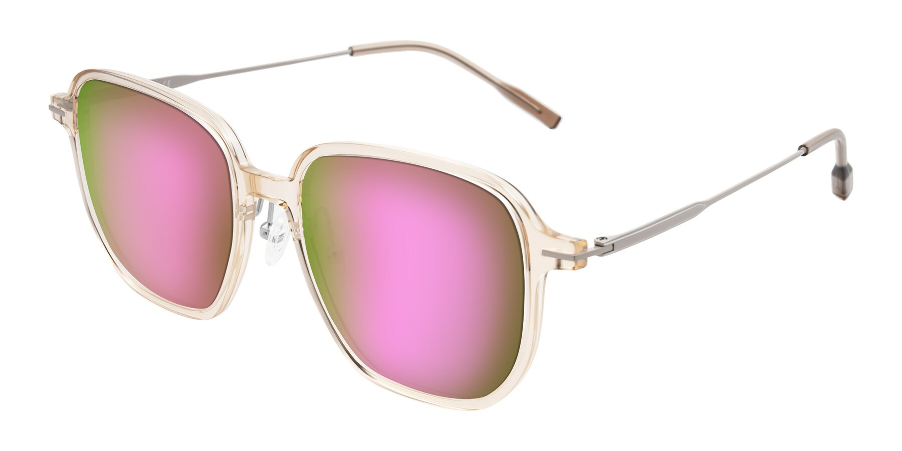 Angle of Tulsah in Light Orange with Pink Mirrored Lenses