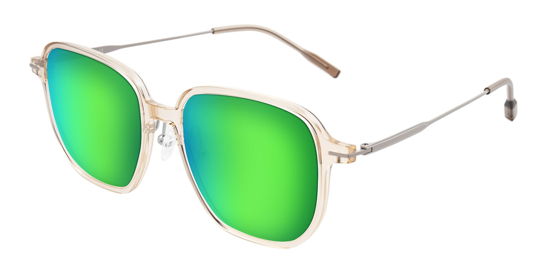 Angle of Tulsah in Light Orange with Green Mirrored Lenses