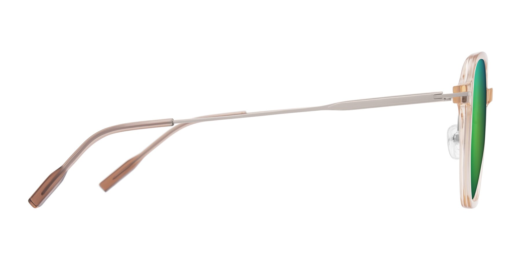Side of Tulsah in Light Orange with Green Mirrored Lenses