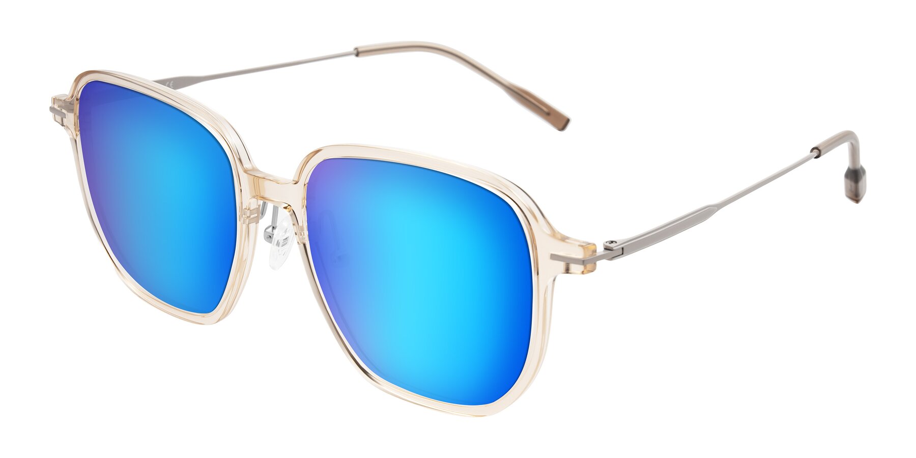 Angle of Tulsah in Light Orange with Blue Mirrored Lenses