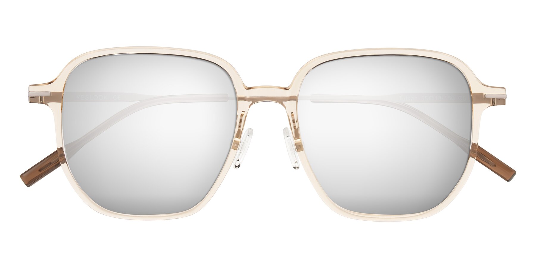 Folded Front of Tulsah in Light Orange with Silver Mirrored Lenses