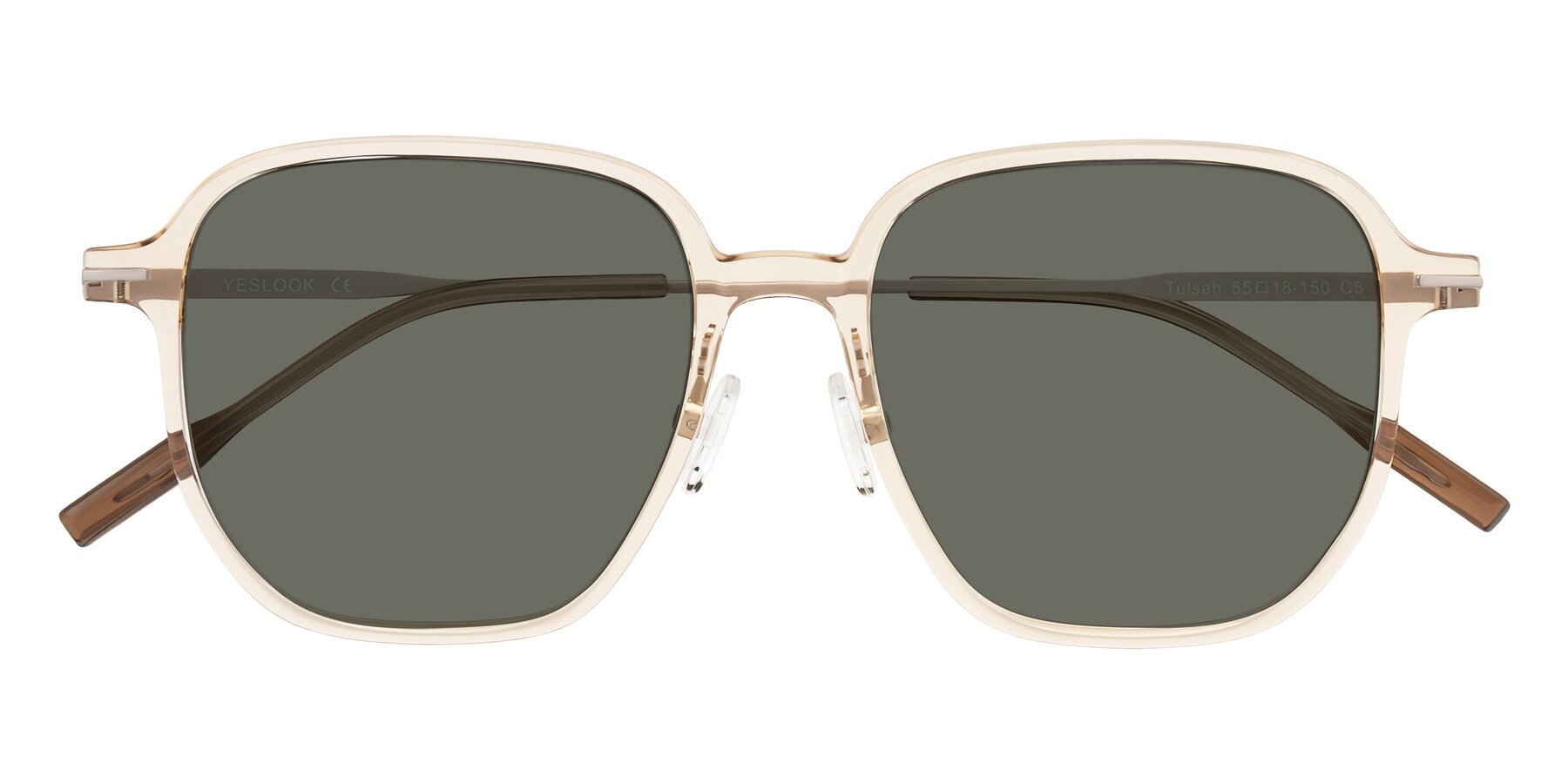 Folded Front of Tulsah in Light Orange with Gray Polarized Lenses
