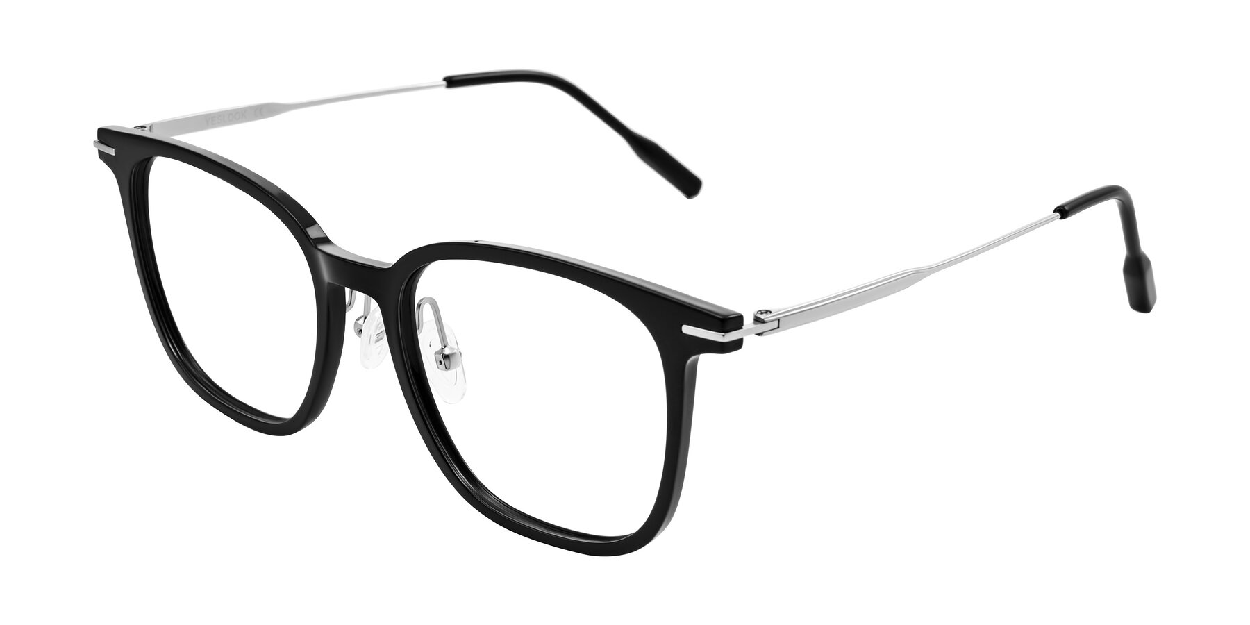 Angle of Oonk in Black with Clear Eyeglass Lenses