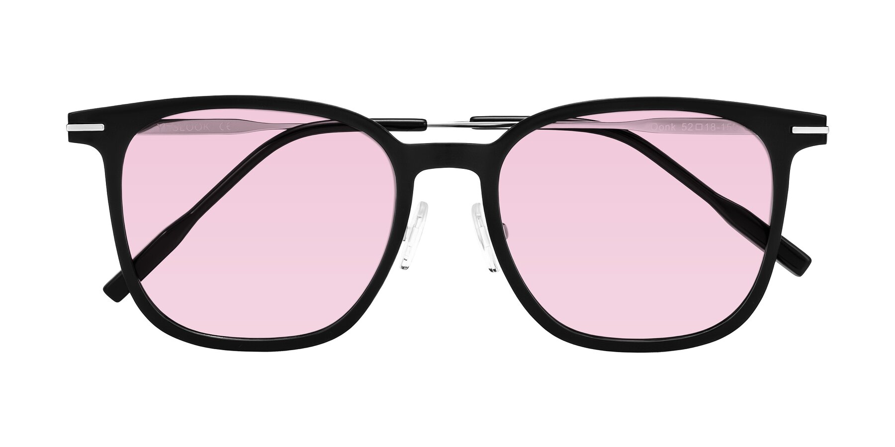 Folded Front of Oonk in Black with Light Pink Tinted Lenses