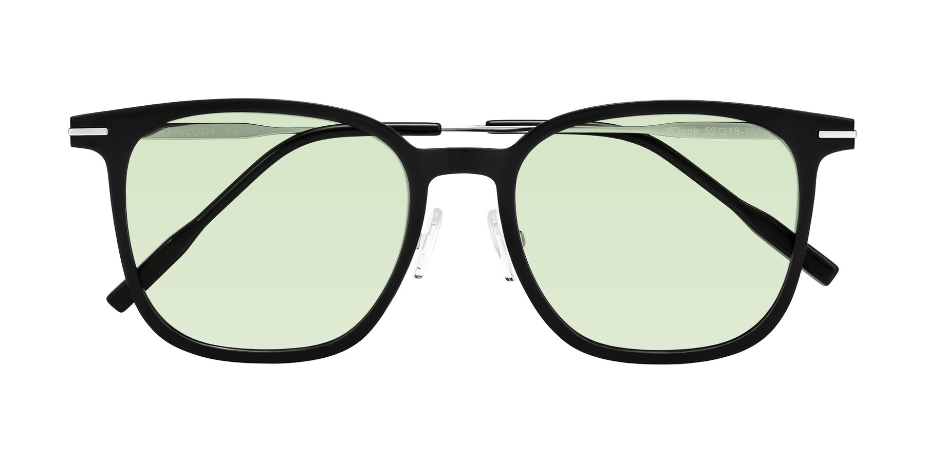 Folded Front of Oonk in Black with Light Green Tinted Lenses