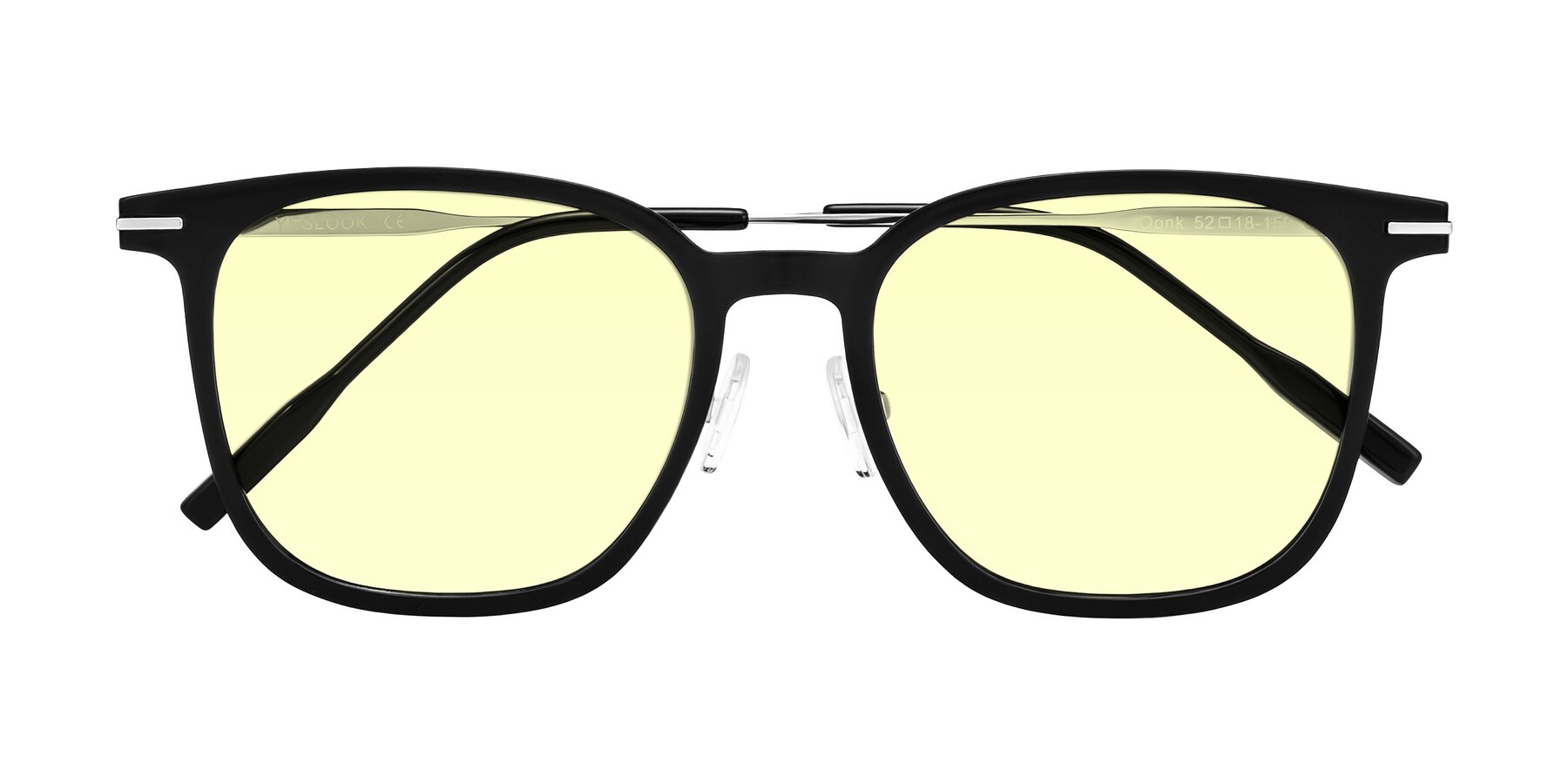 Folded Front of Oonk in Black with Light Yellow Tinted Lenses