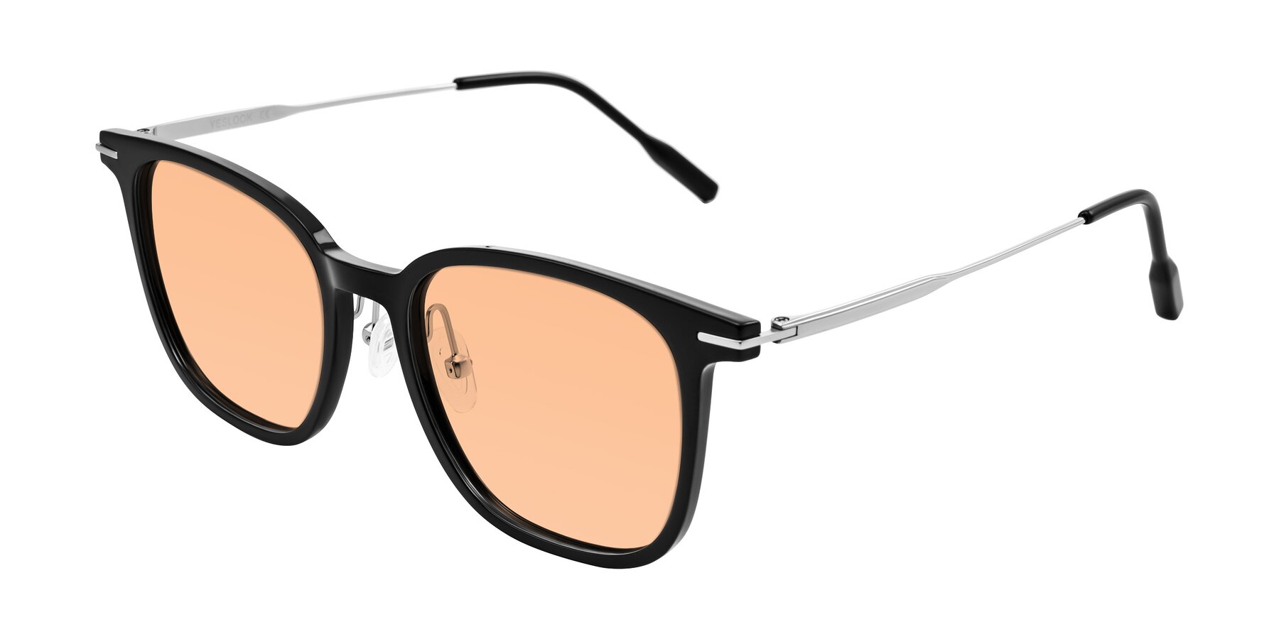 Angle of Oonk in Black with Light Orange Tinted Lenses