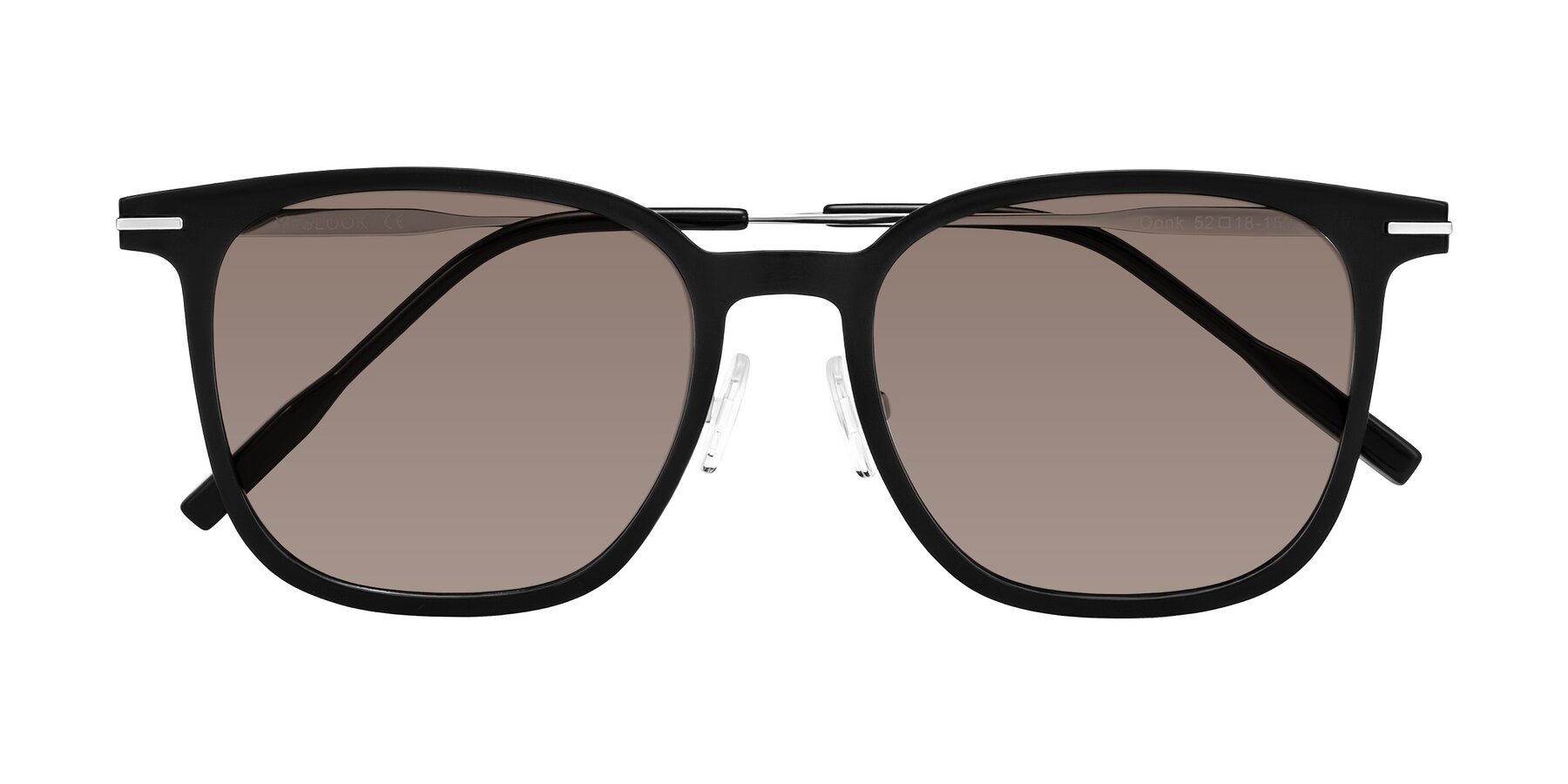 Folded Front of Oonk in Black with Medium Brown Tinted Lenses