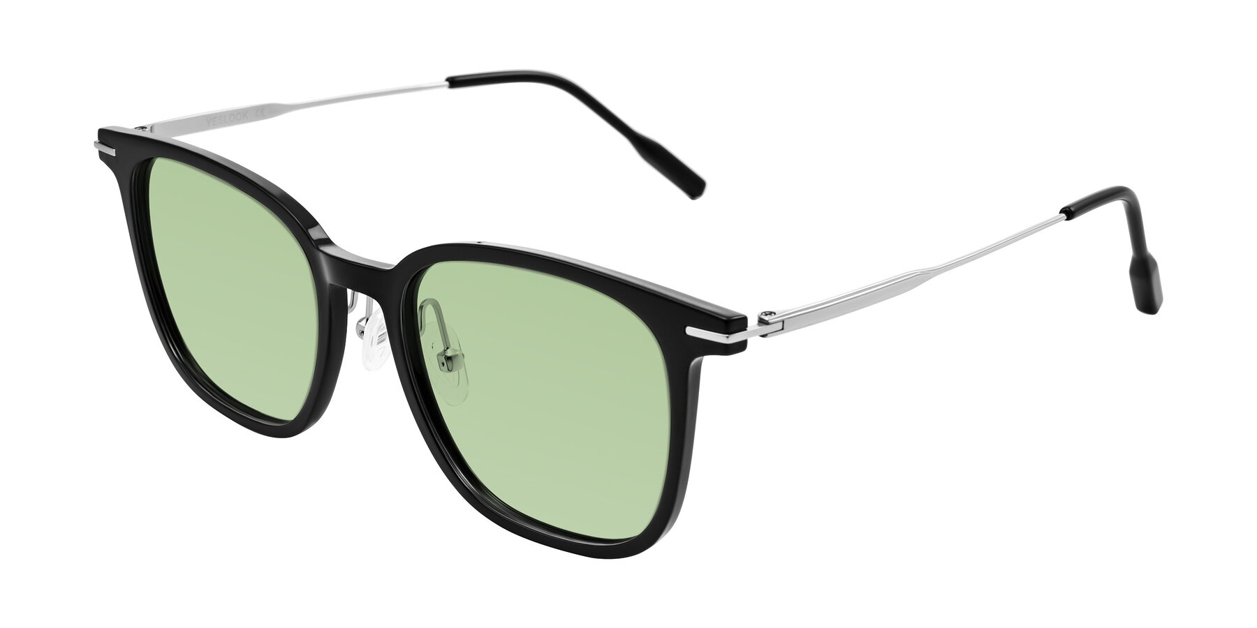 Angle of Oonk in Black with Medium Green Tinted Lenses