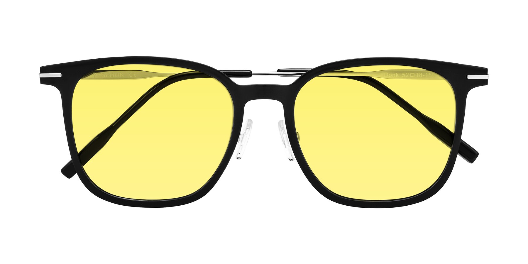 Folded Front of Oonk in Black with Medium Yellow Tinted Lenses